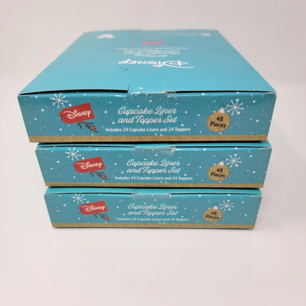 New! Disney Mickey Mouse Christmas Cupcake Liners & Toppers Set - 3 Packages